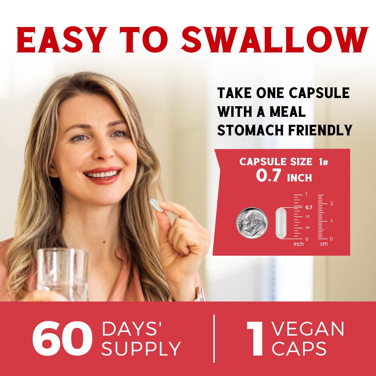 Iron Supplement for Women & Men, with Vitamins C, B6, B12 & Folate for Iron Deficiency, Blood Building & Energy Support, Stomach Friendly, Better Absorption, Non-GMO, No Gluten, 60 Vegan Caps