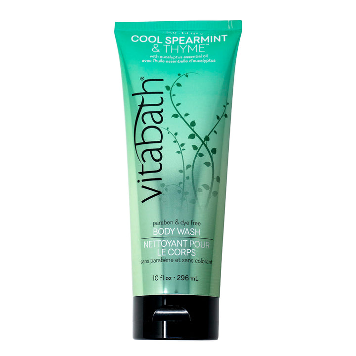 Vitabath Cool Spearmint & Thyme Body Wash Moisturizing Bath & Shower Cleanser Infused with Eucalyptus, Tea Tree & Rosemary - Cruelty-Free, Paraben-Free - 10 oz