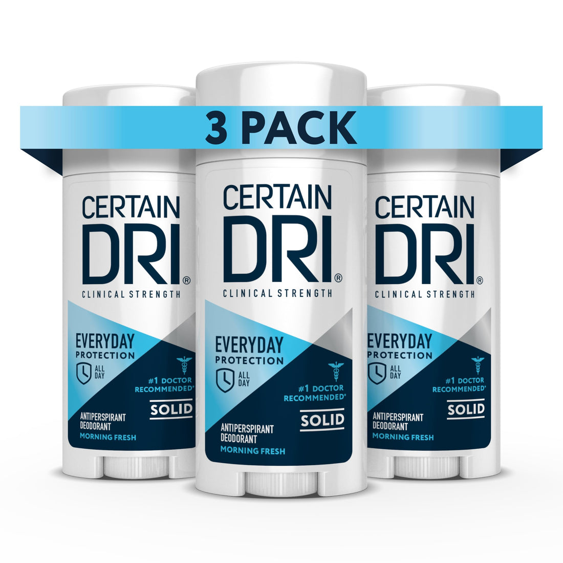 Certain Dri Antiperspirant Deodorant | Everyday Strength Clinical | All Day Protection Against Odor and Sweating | Solid | 2.6 oz | 3 Pack