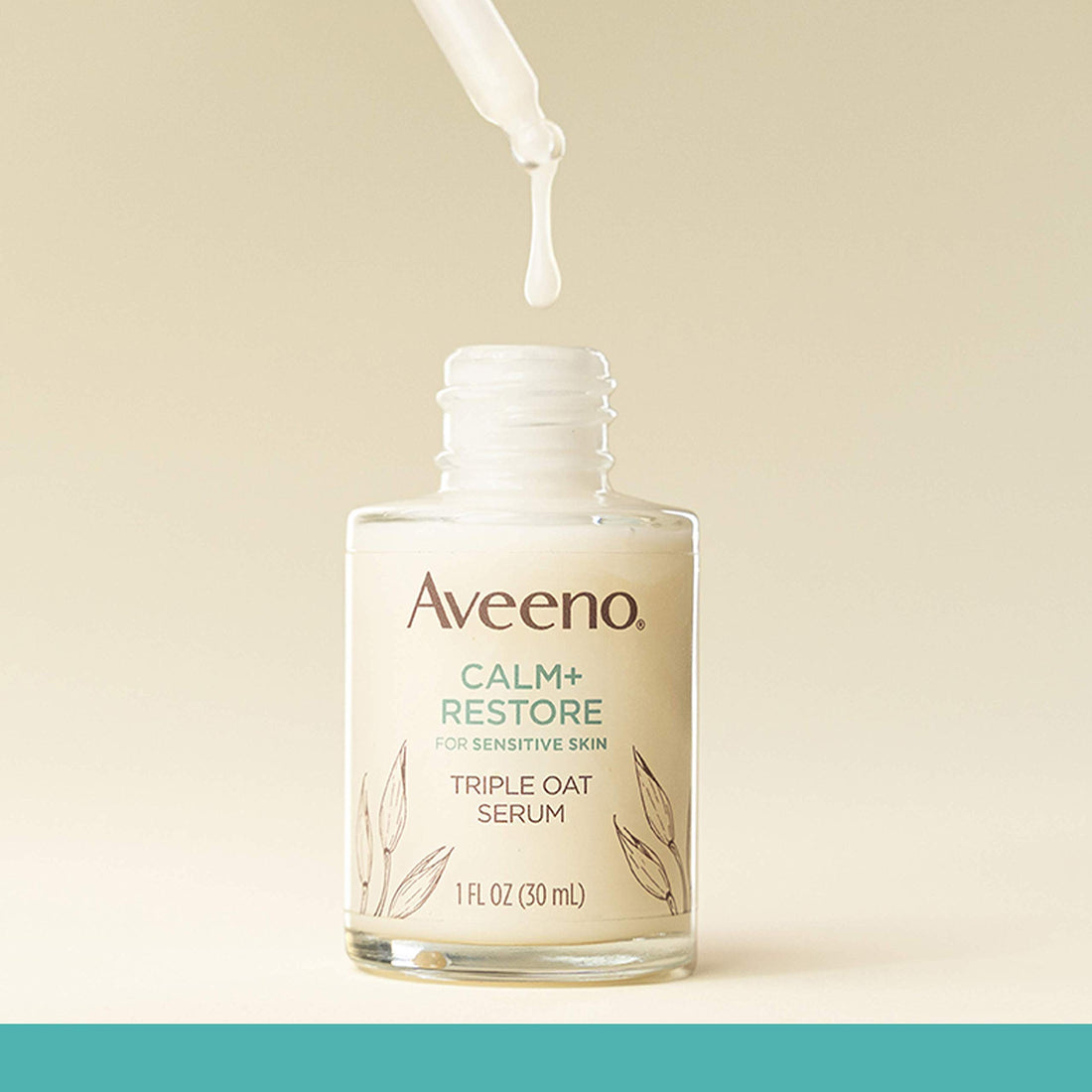 Aveeno Calm + Restore Nourishing Oat Cleanser 7.8oz with Restore Triple Oat Serum 1oz and Restore Oat Gel Moisturizer 1.7oz