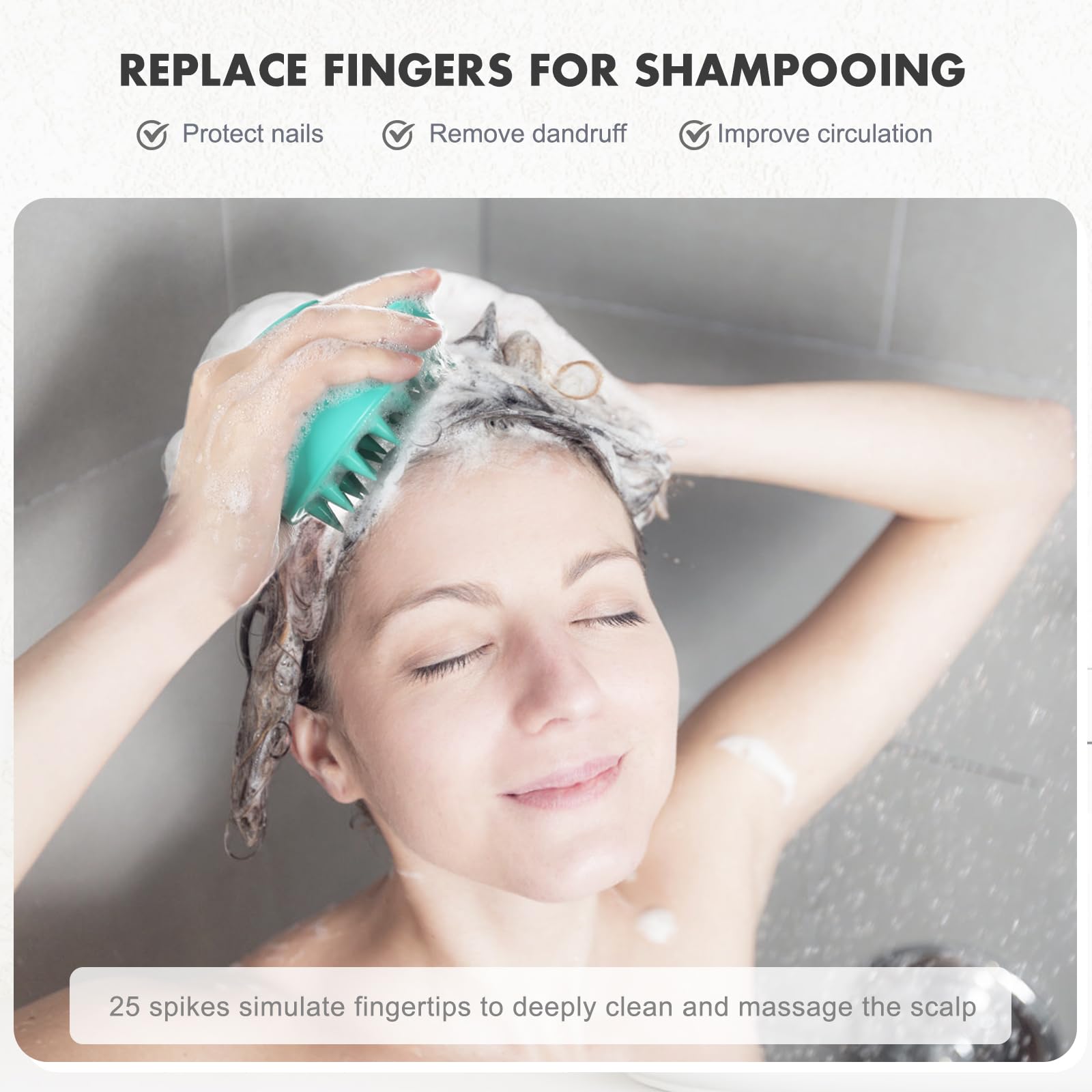 Green: Shampoo Brush Scalp Massager, FReatech [Wet & Dry] Hair Scalp Massage Brush Soft Silicone Comb for Men, Women, Kids and Pets - Green