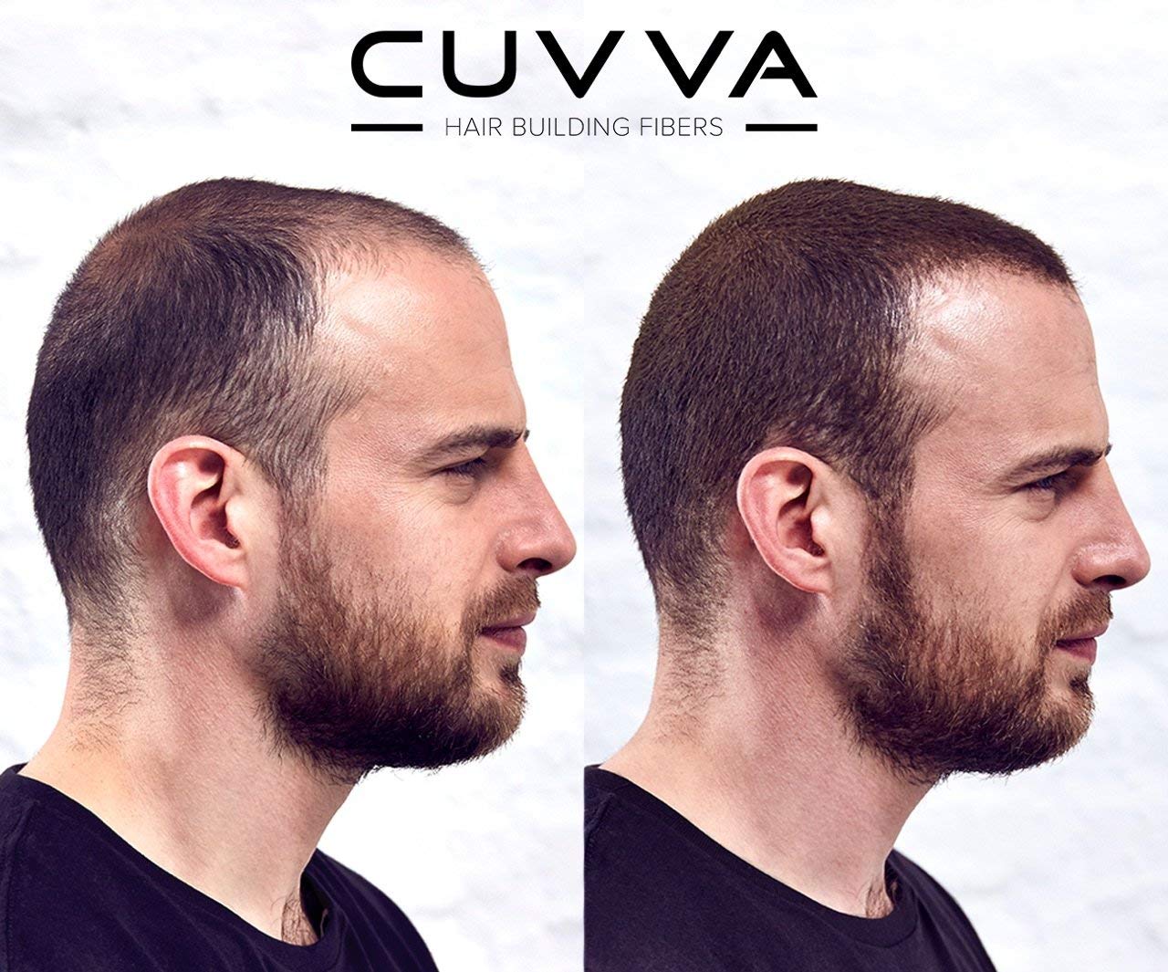 Hair Building Fibers by CUVVA for Fine & Thinning Hair (MEDIUM BROWN) - Thicker Looking Hair in 15 Seconds - 13 Different Shades for Men & Women - 1.06oz