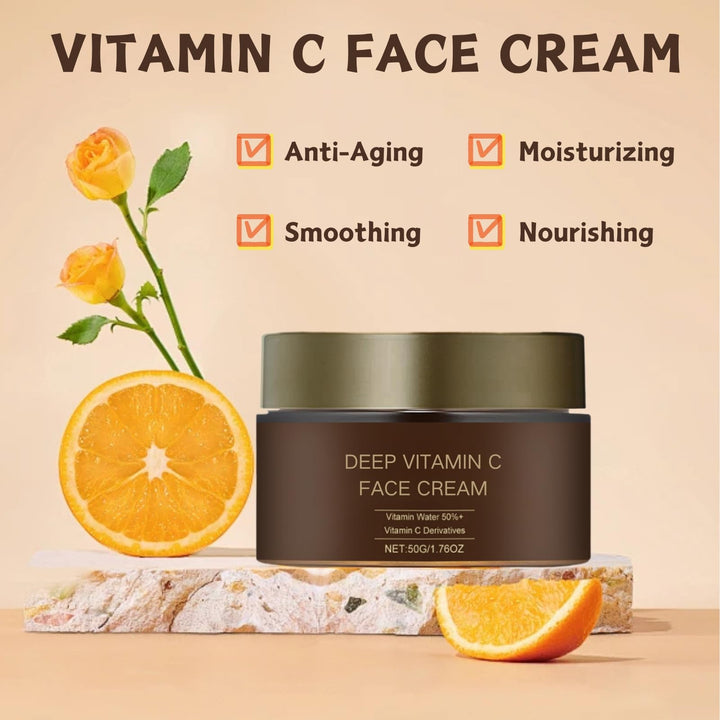 Deep Vitamin C Golden Capsule Face Moisturizer for Women - Moisturizer Face Cream - Face Cream for Women Anti Aging - Lotion for Extremely Dry Skin - Vitamin C Facial Moisturizer with Niacinamide