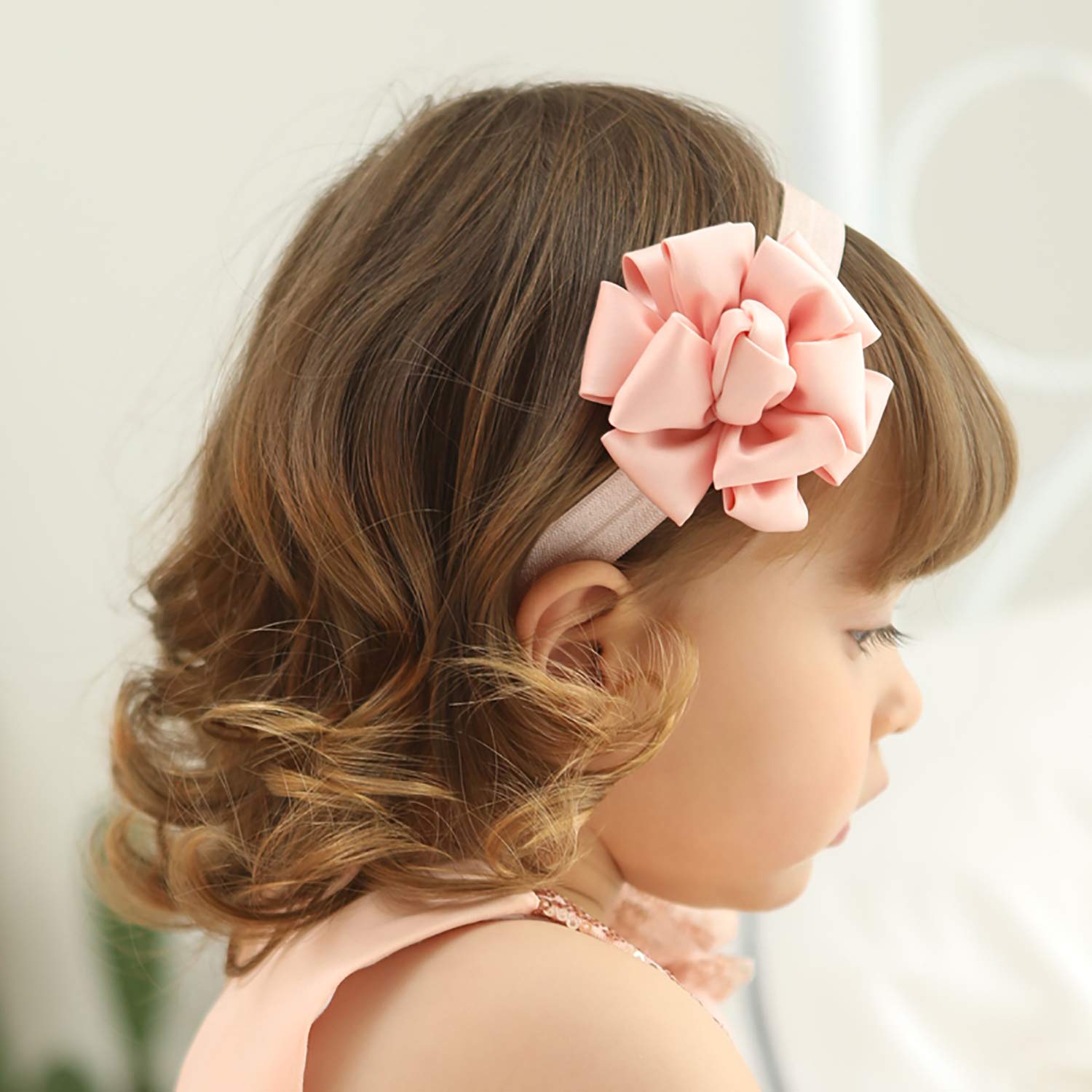 Onedor Baby Turban Knotted Elastic Bows Headbands Wrap Hair Accessories for Infant, Toddler, Newborn Girls