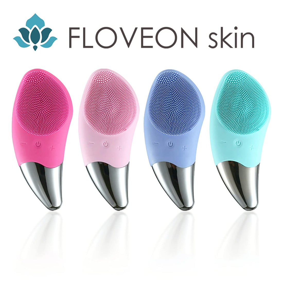New FLOVEON skin - Sonic Facial Cleansing and Facial Drainage Brush, Cleansing and Massaging, 4 speeds, Rechargeable via USB, Waterproof (Hot Pink)