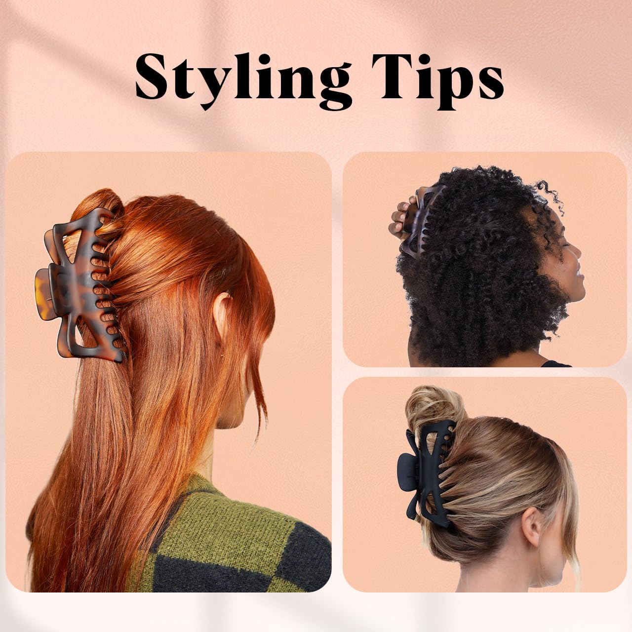 Kitsch Recycled Plastic Jumbo Classic Claw Clip, Hair Clip, Accessories, 2pc Set