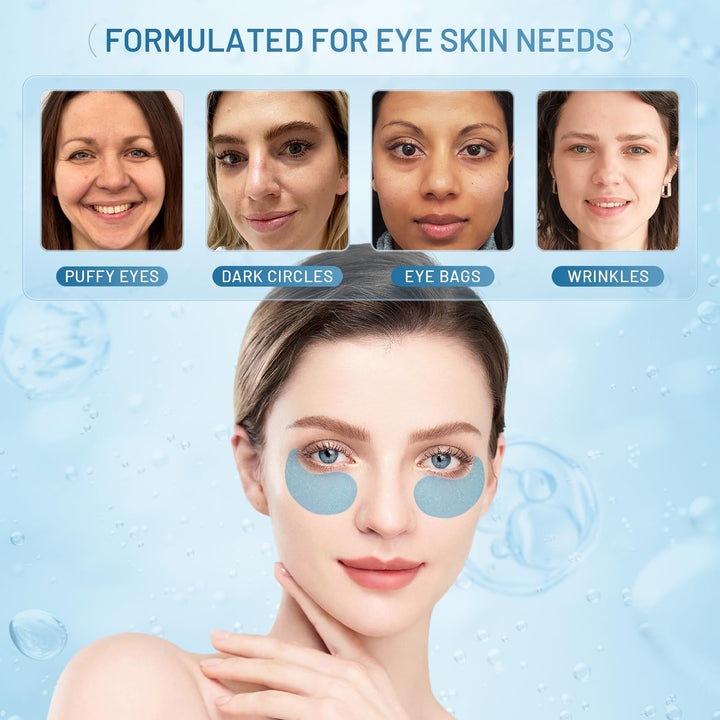 YOYORY Under Eye Masks Patches - Hyaluronic Acid Collagen for Dark Circles,Eye bags, Fine Lines,puffiness Smoothing Skin Care Treatment Hydrating for Women and Men, (60 Pcs) Blue