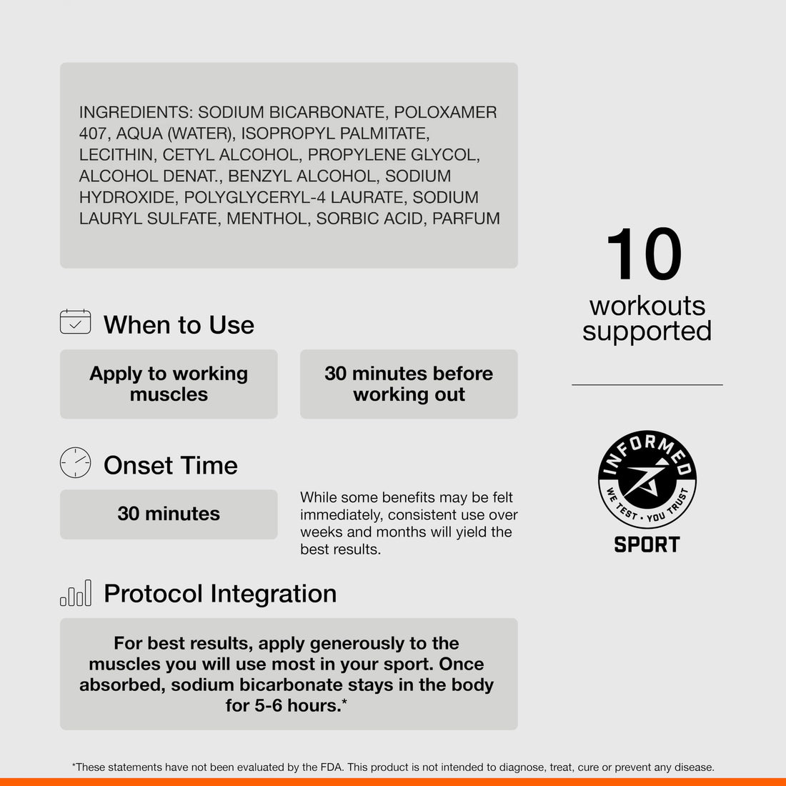 Amp Human PR Lotion, Performance & Recovery Bicarb Sports Lotion, Natural Electrolyte Sodium Bicarbonate Bottle - (300g)