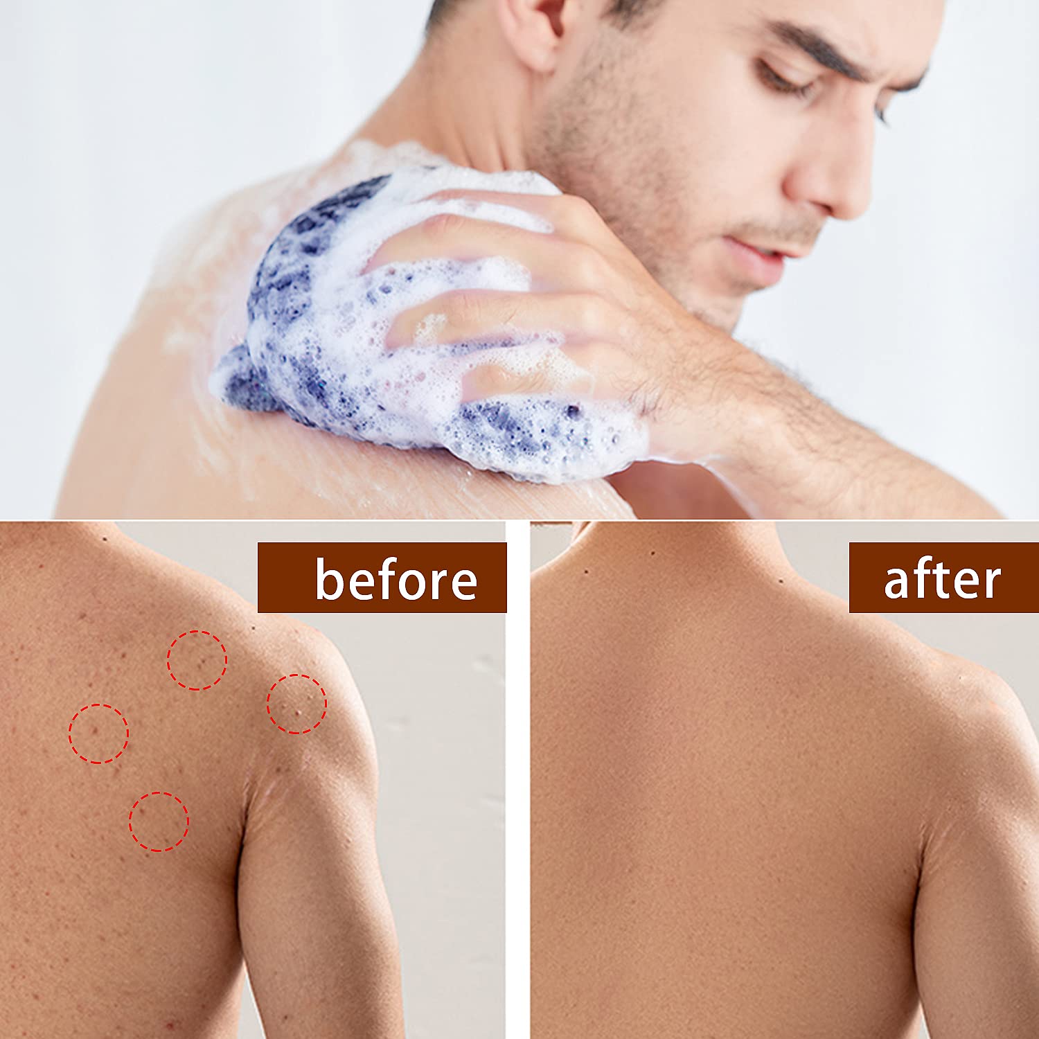 African Net Long Bath Net Sponge,JASSINS African Bathing Sponge,Body Exfoliating Long Net Shower Body Scrubber Back Scrubber Skin Smoother,Stretch Length to 66 INCH (Blue)