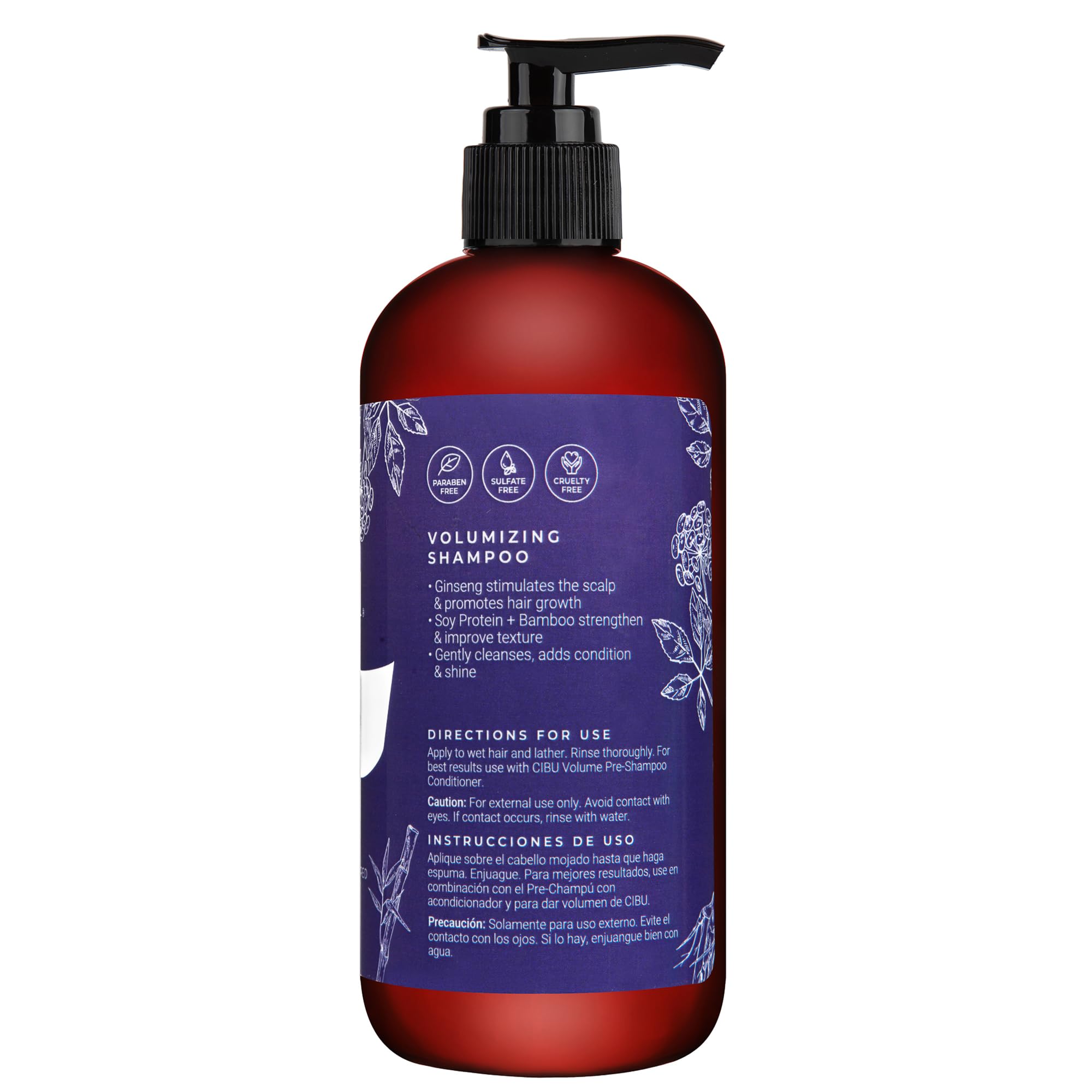 Cibu Volumizing Shampoo for Fine Thin Hair - Hair Thickening Shampoo for Women and Men - Anti Breakage and Nutrient Rich - 11.83oz