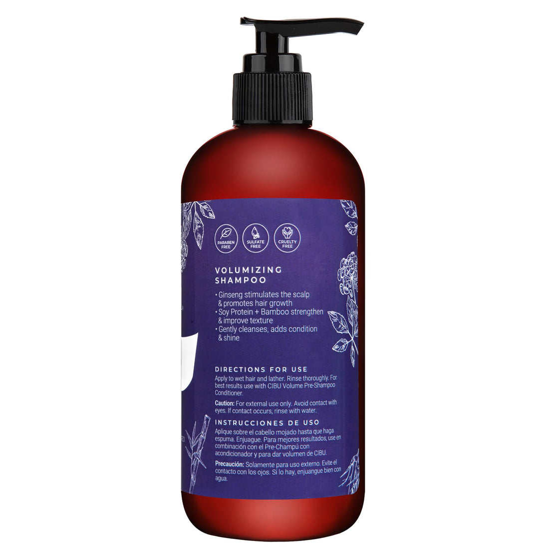 Cibu Volumizing Shampoo for Fine Thin Hair - Hair Thickening Shampoo for Women and Men - Anti Breakage and Nutrient Rich - 11.83oz