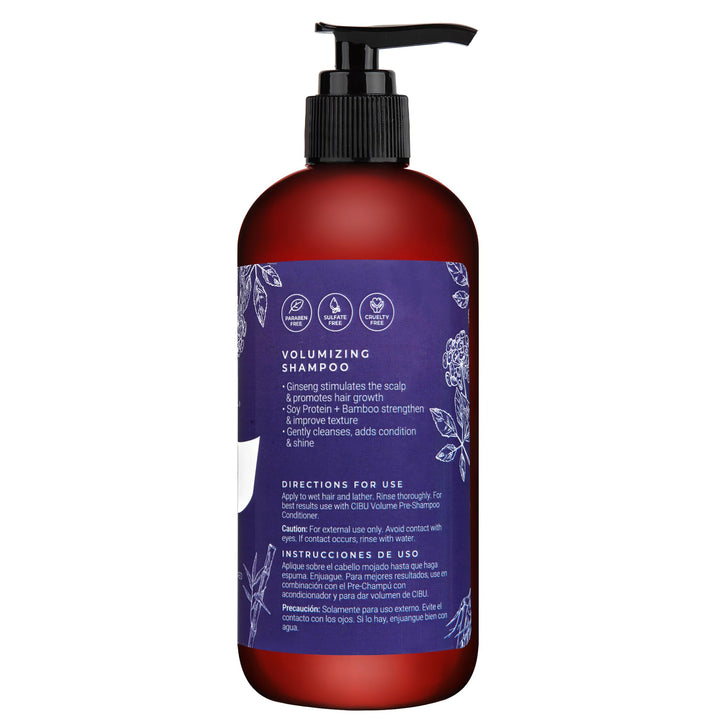 Cibu Volumizing Shampoo for Fine Thin Hair - Hair Thickening Shampoo for Women and Men - Anti Breakage and Nutrient Rich - 11.83oz