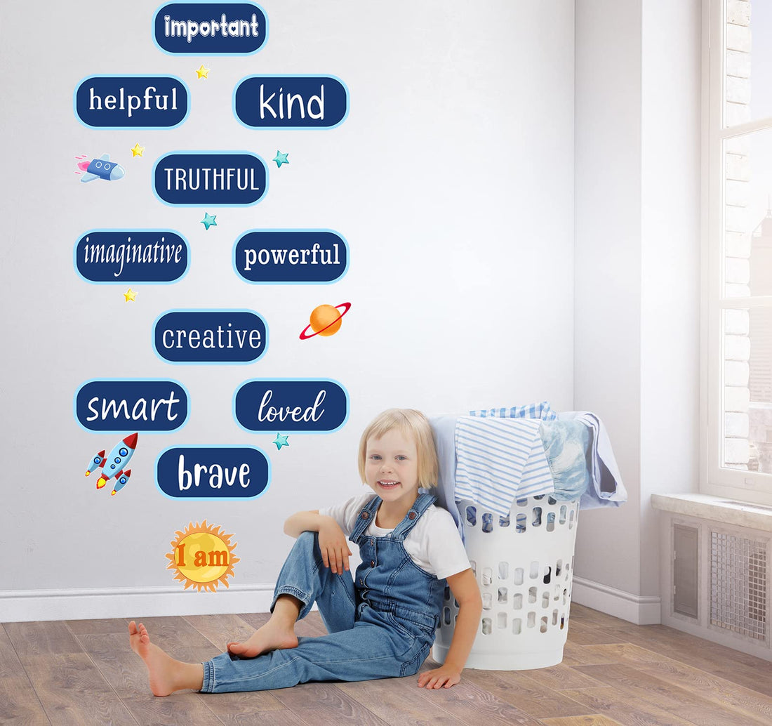 Inspirational Quotes Floor Decals Motivational Hopscotch Game Floor Stickers Positive Saying Wall Decals Peel and Stick Wallpaper for Classroom School Kindergarten Kids Bedroom Nursery