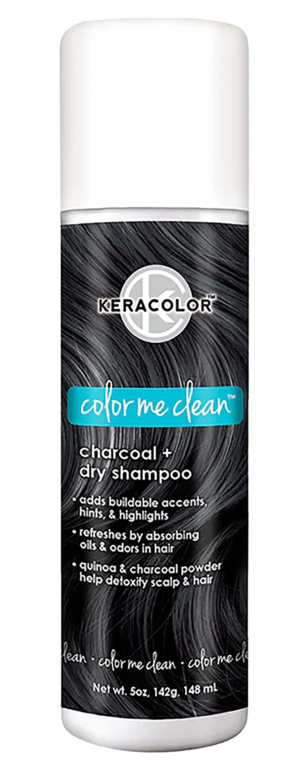 Keracolor Dry Shampoo Color Me Clean with Color Volume Powder For Blonde and Dark Hair, Charcoal , 5 Ounce (Pack of 1)