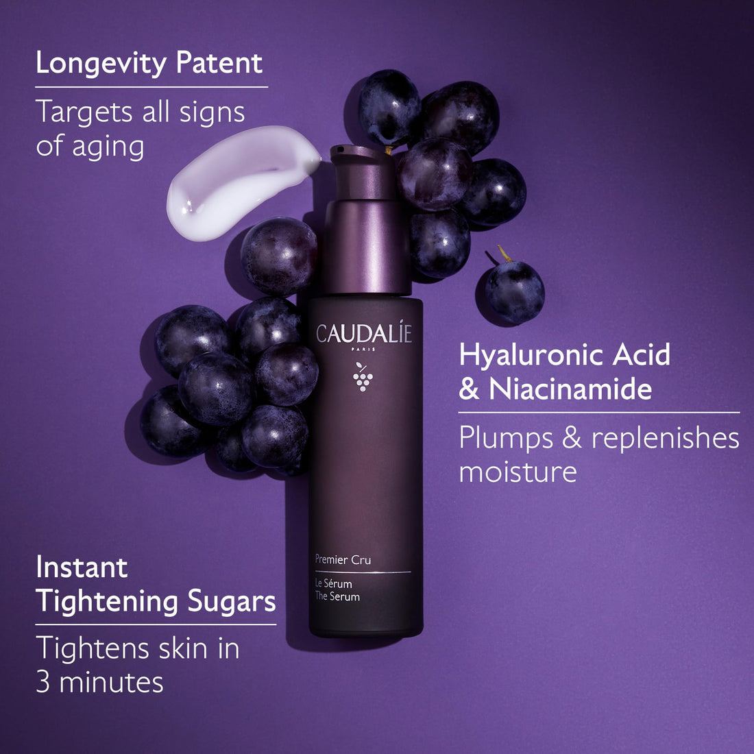Caudalie Premier Cru Anti-Aging Serum with Niacinamide and Hyaluronic Acid - 30 mL