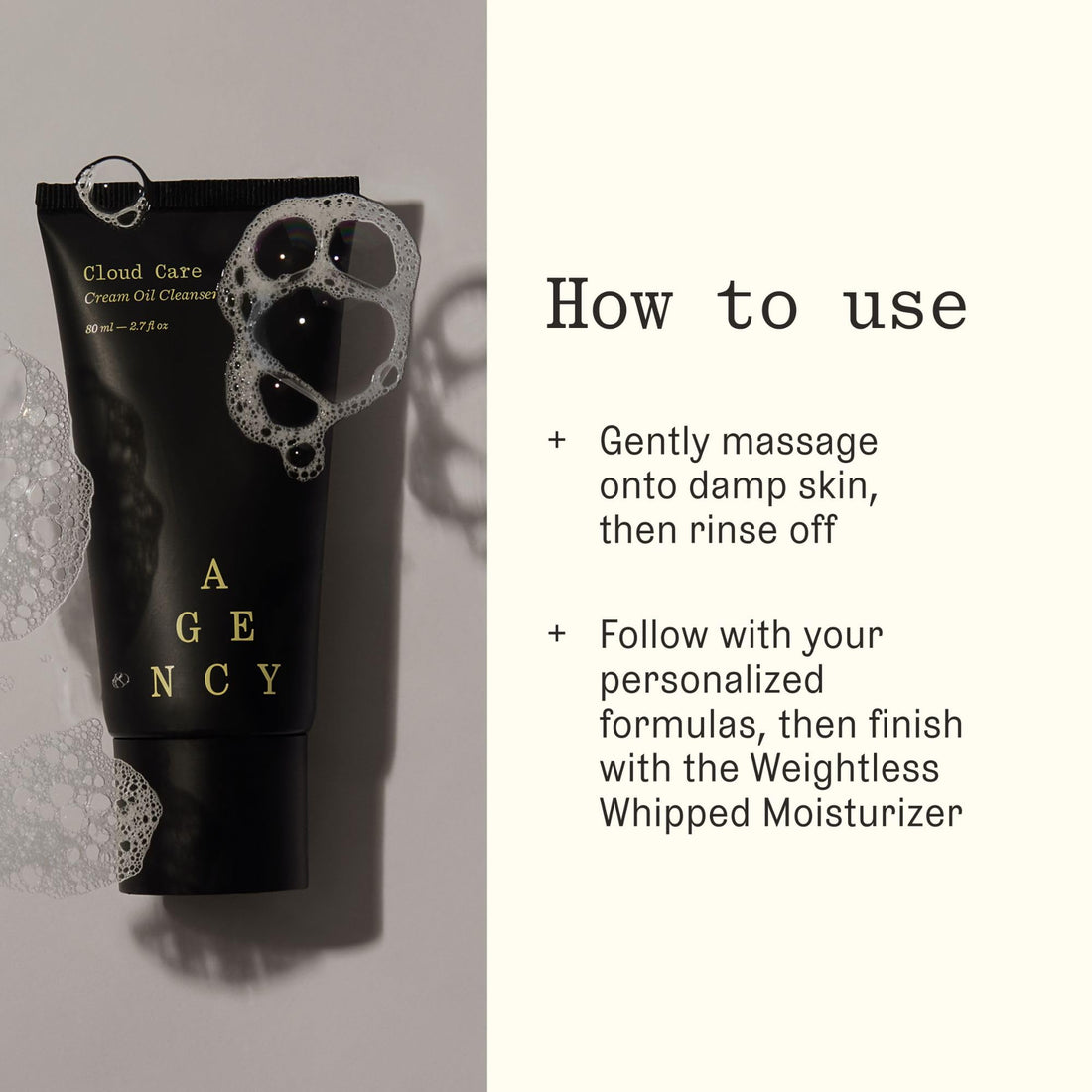 Agency Cream Oil Facial Cleanser, Anti-Aging Gentle Face Wash, Hydrating Skin Care for Women and Men, by Curology, 2.7 fl oz