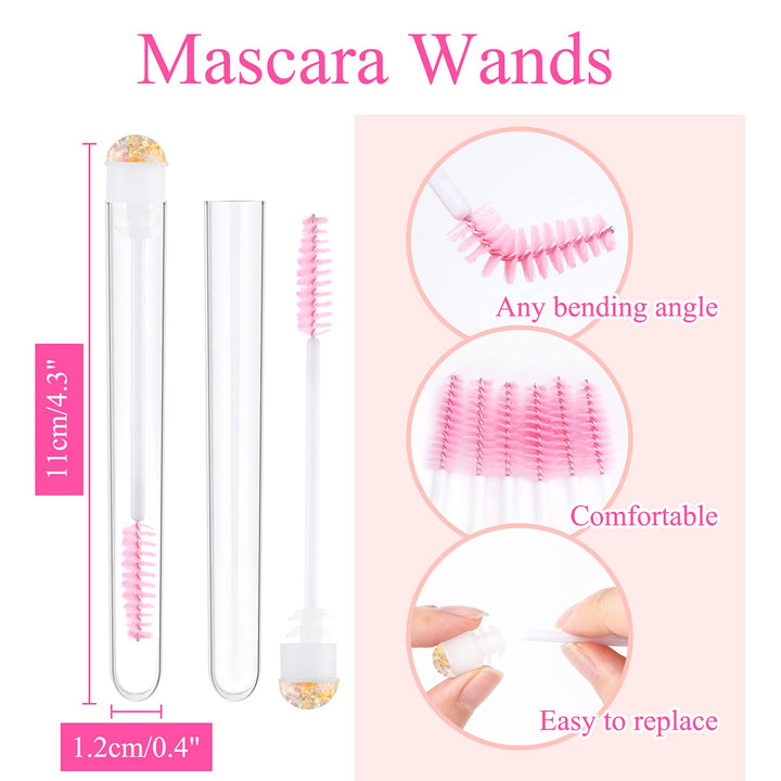 Dming 20pcs Eyelash brush Lash Wand Makeup tool Eyelash Extension supplies Cleaning brush Diamond Mascara sky black