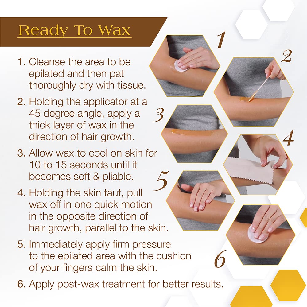 GiGi Microwave Tweezeless Wax - Non-Strip Facial Hair Remover, Honey-Infused, 1 oz