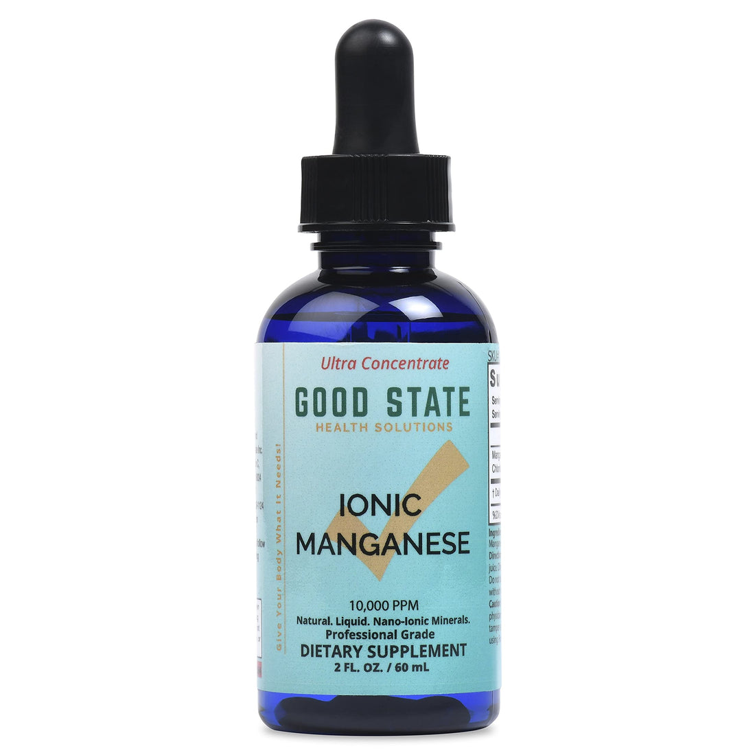 Good State Liquid Ionic Manganese Ultra Concentrate (10 Drops Equals 5 mg - 118 Servings Per Bottle), 2 Fl Oz