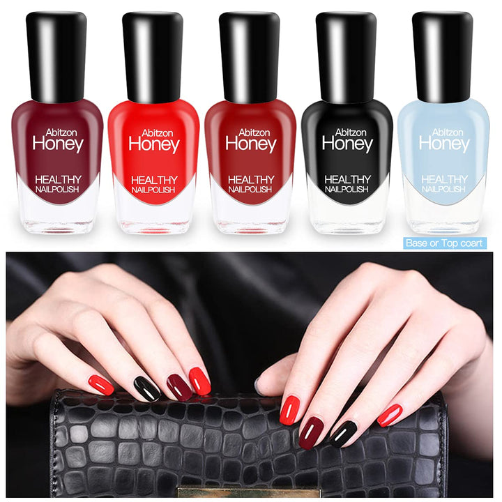 Abitzon New Nail Polish Set (10 Bottles) - Non-Toxic Eco-Friendly Easy Peel Off & Quick Dry Water Based Nail Polish: Style-3