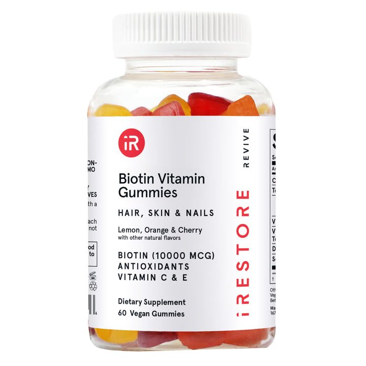 iRestore Hair Gummy Vitamins, Vegan Biotin Gummies for Hair Skin and Nails Gummies, Hair Gummies, Biotin Gummies for Hair Growth Biotin Vitamins Hair Vitamins Gummies for Women & Men, Biotin 10000mcg