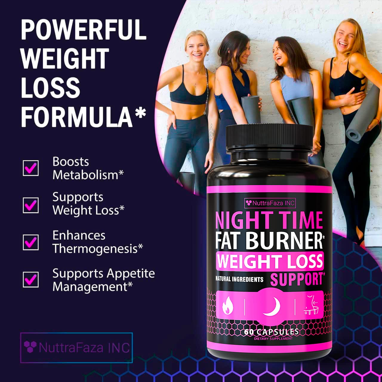 (2 Pack) Night Time Weight Loss Pills for Women - Advanced Weight Loss Supplement - Fat Burners for Women - Diet Pills That Work Fast - Belly Fat Burner - Appetite Suppressant - Made in USA