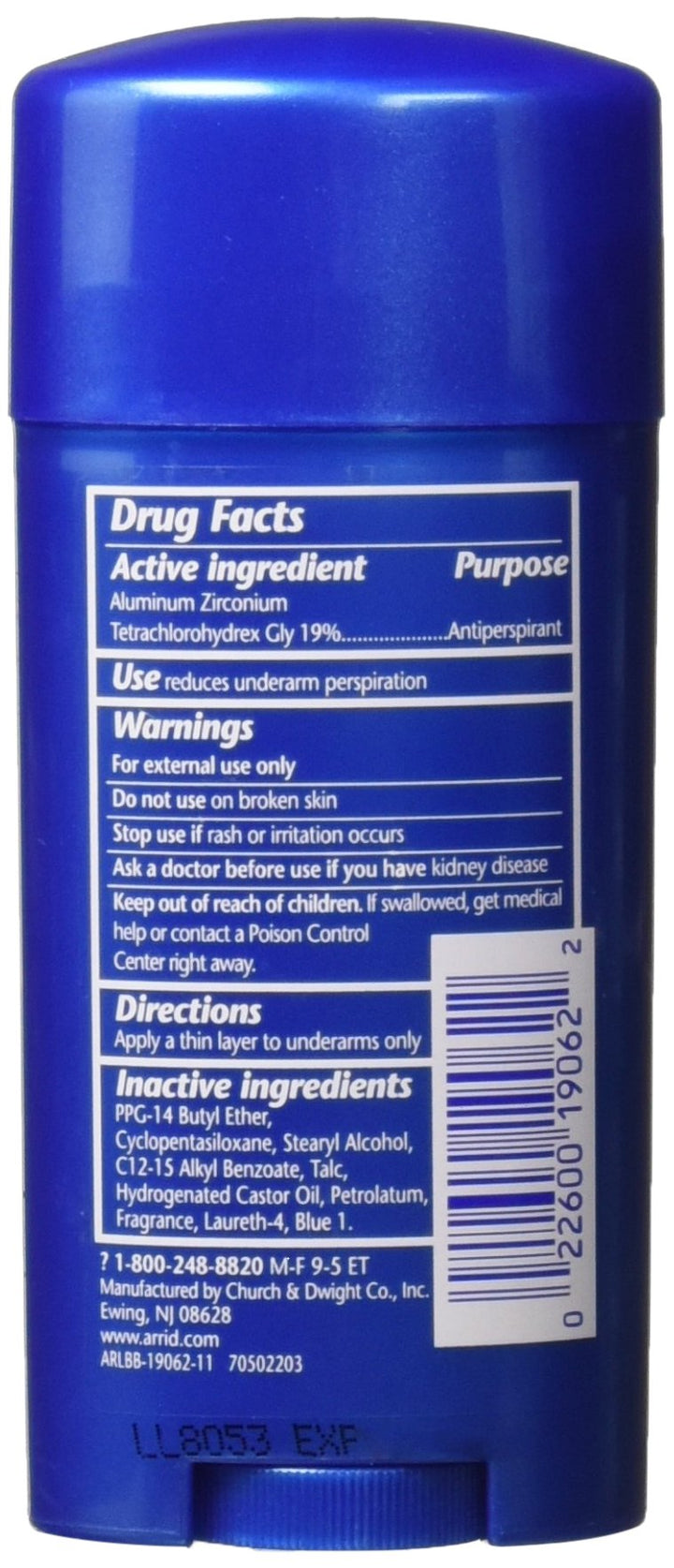 Arrid XX Wide Regular Solid Antiperspirant & Deodorant Stick 2.7 oz (Pack of 6)