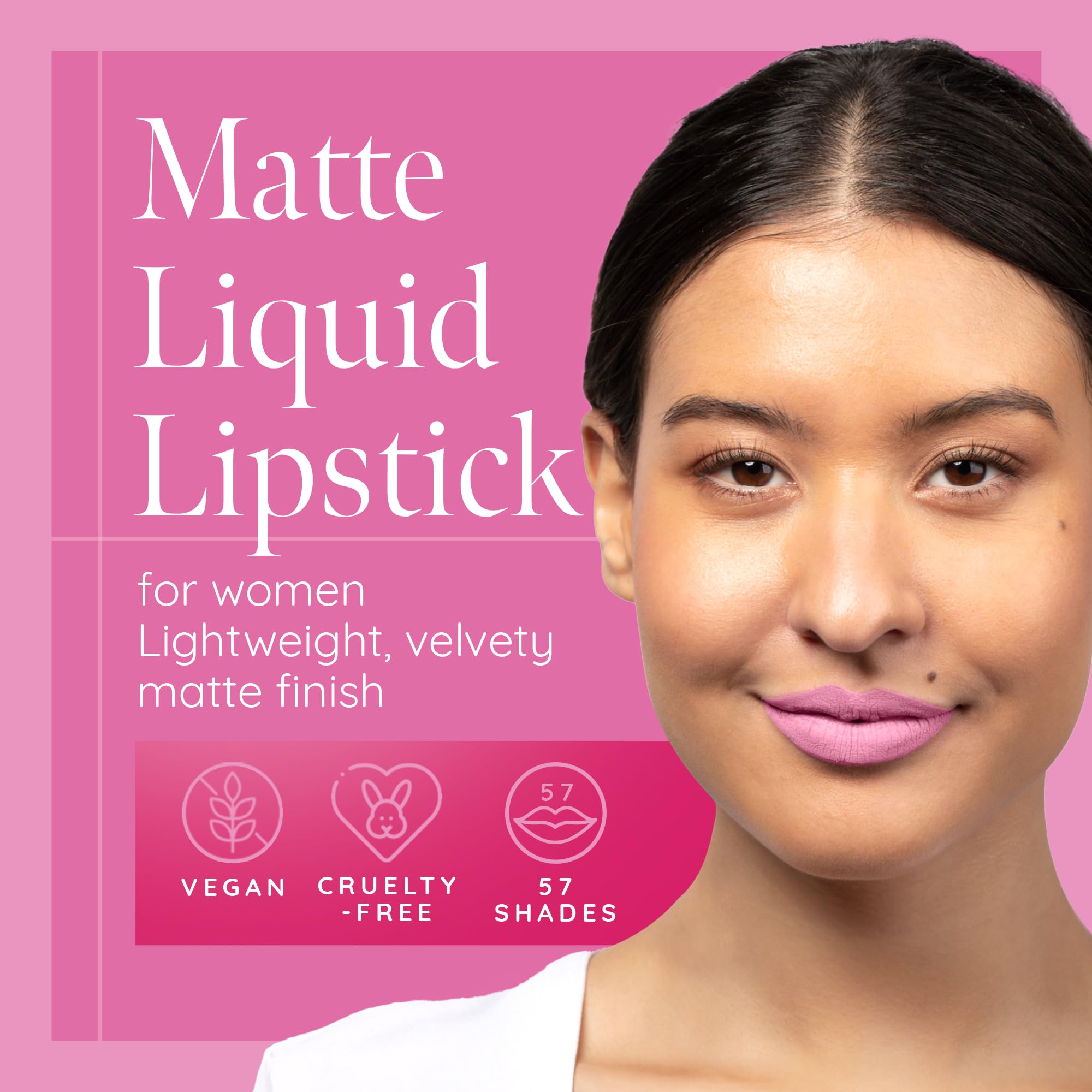 Aromi Baby Pink Matte Liquid Lipstick, Long-lasting, Light Pink Lip Color, Smudge Proof, Waterproof, Vegan and Cruelty-free Makeup, Gluten Free, Handmade