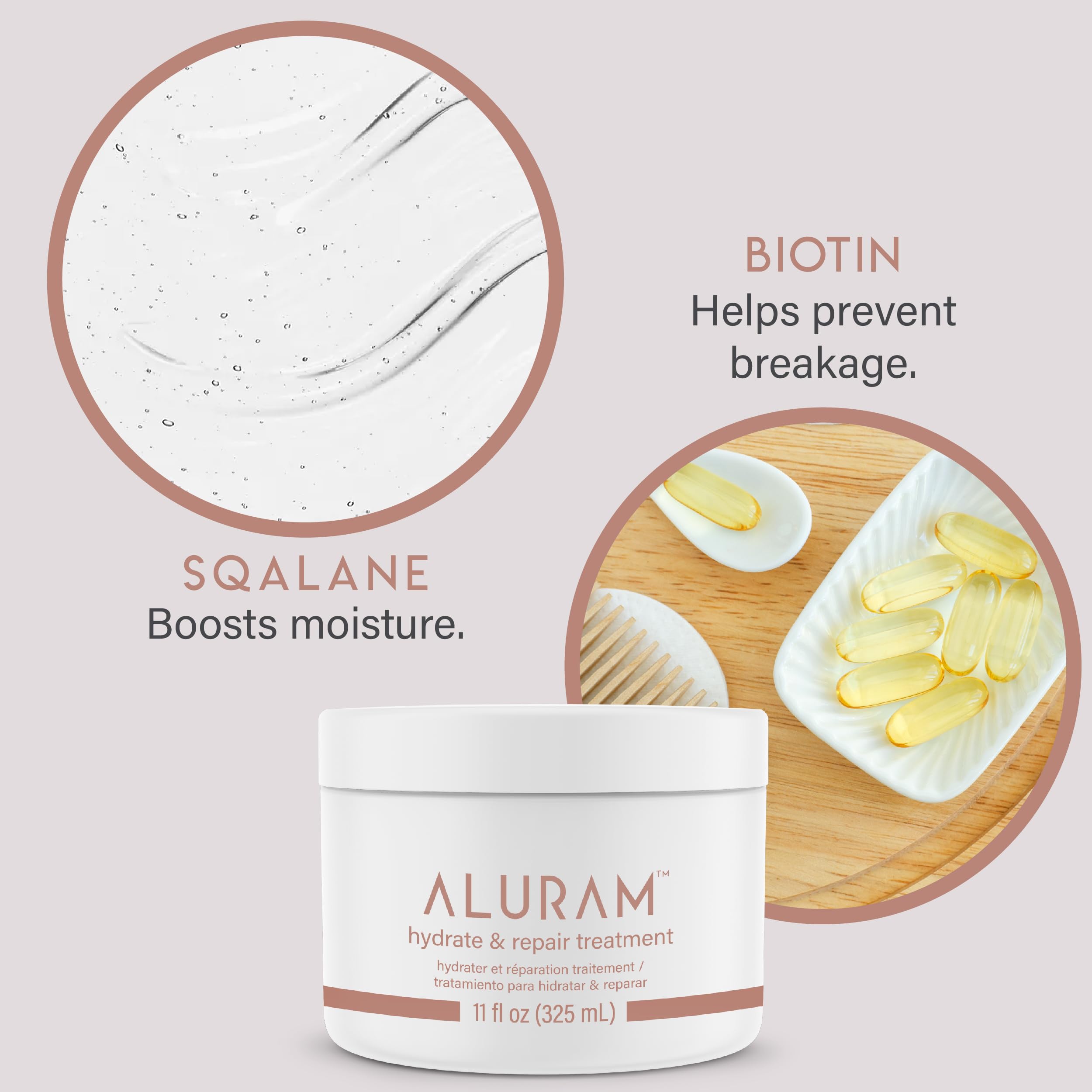 Aluram Hydrate & Repair Hair Treatment, Intense Moisture Infusion, Clean Hydration Boost for All Hair Types,11 Fl Oz