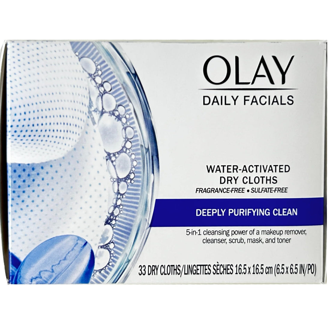 Olay Daily Deeply Clean 4-in-1 Water Activated Cleansing Face Cloths 33ct (Pack of 4)