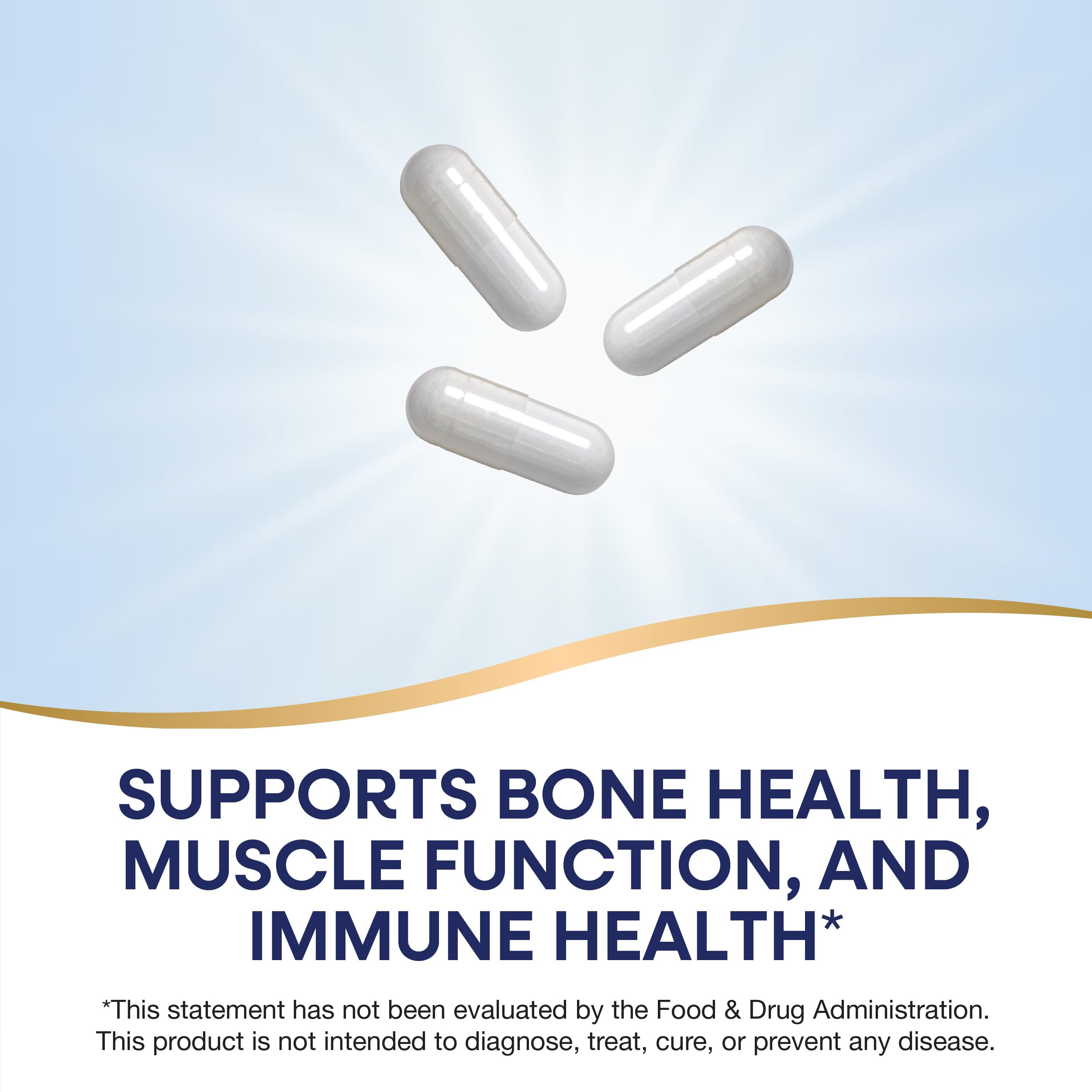 Nature's Way Calcium Magnesium & Zinc Mineral Complex, Supports Bone Health & Muscle Function*, Immune Support*, 765 mg per 3-capsule serving, Gluten free, 100 Capsules (Packaging May Vary)