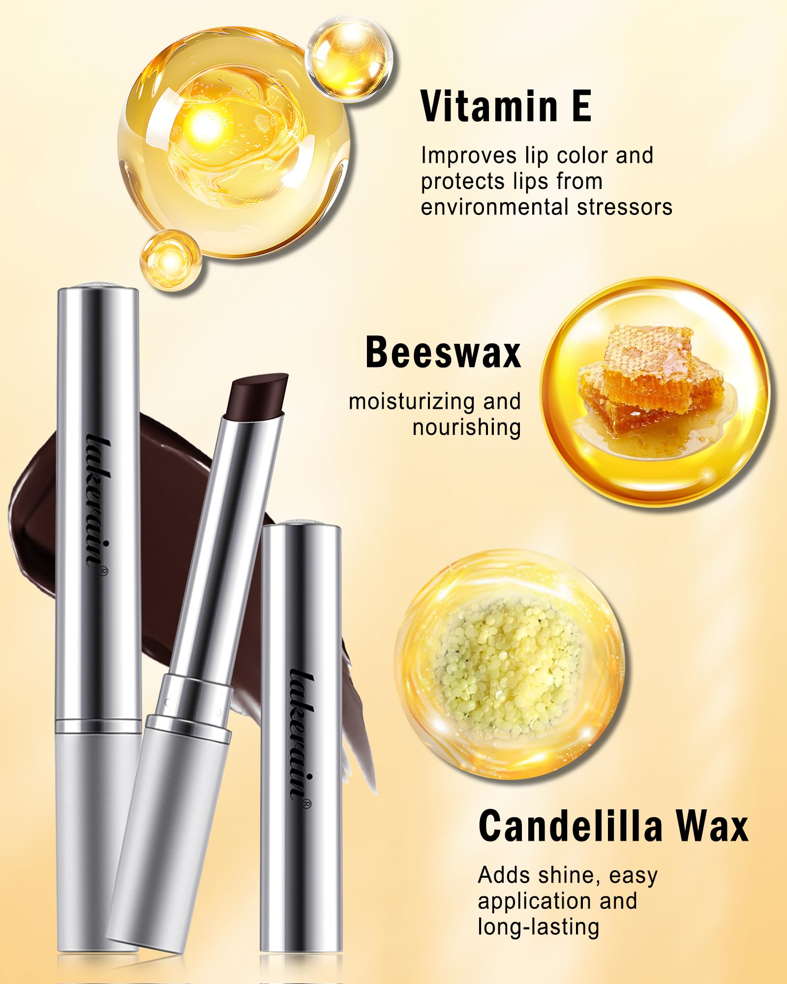 Tinted Lip Balm-1Pcs Hydrating Black Brown Lip Tint Moisturizer, Honey Sugar Yummy Lip Care Balm for Dry Lip, Moisturizing Sheer Lip Gloss Lip Treatment,Mother's Day Makeup Gift for Women Girl