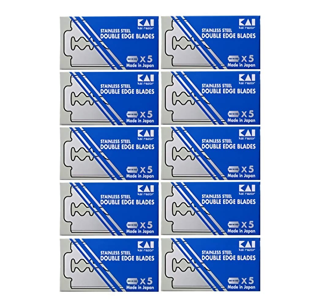 50 KAI Stainless Steel Double Edge Safety Razor Blades