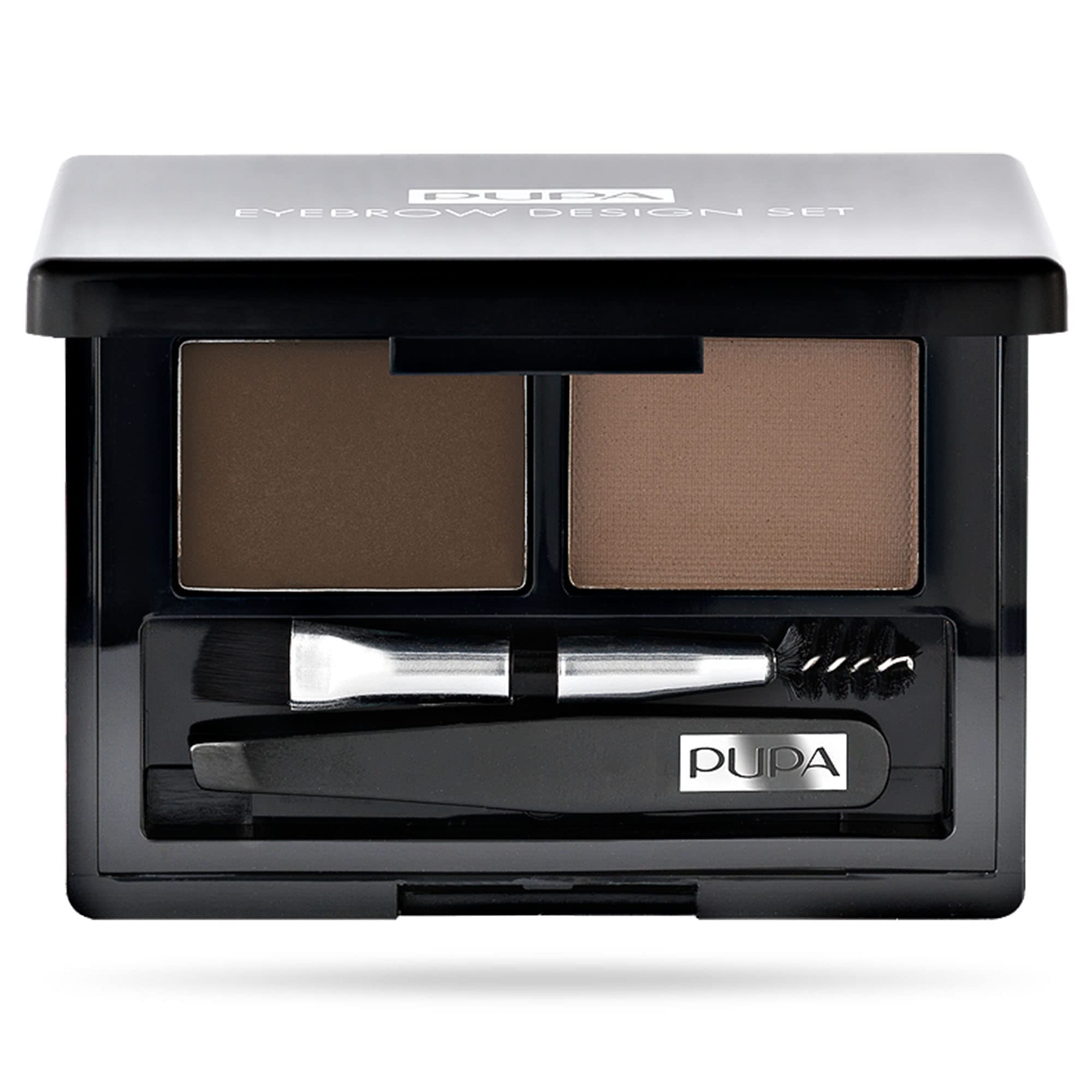 PUPA Milano Eyebrow Design Set - Professional Eyebrow Kit. All You Need, to Have Perfect Eyebrows (002 BROWN), 040056002