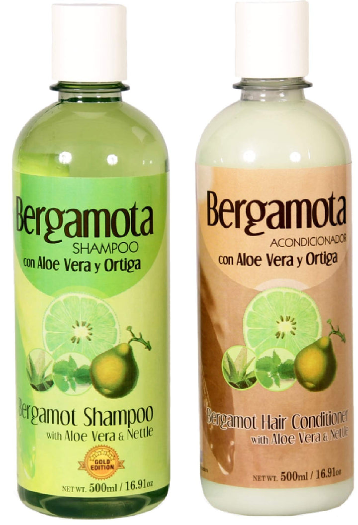 Set of Bergamot Shampoo and Conditioner 500ml, Shampoo y Acondicionador de Bergamota