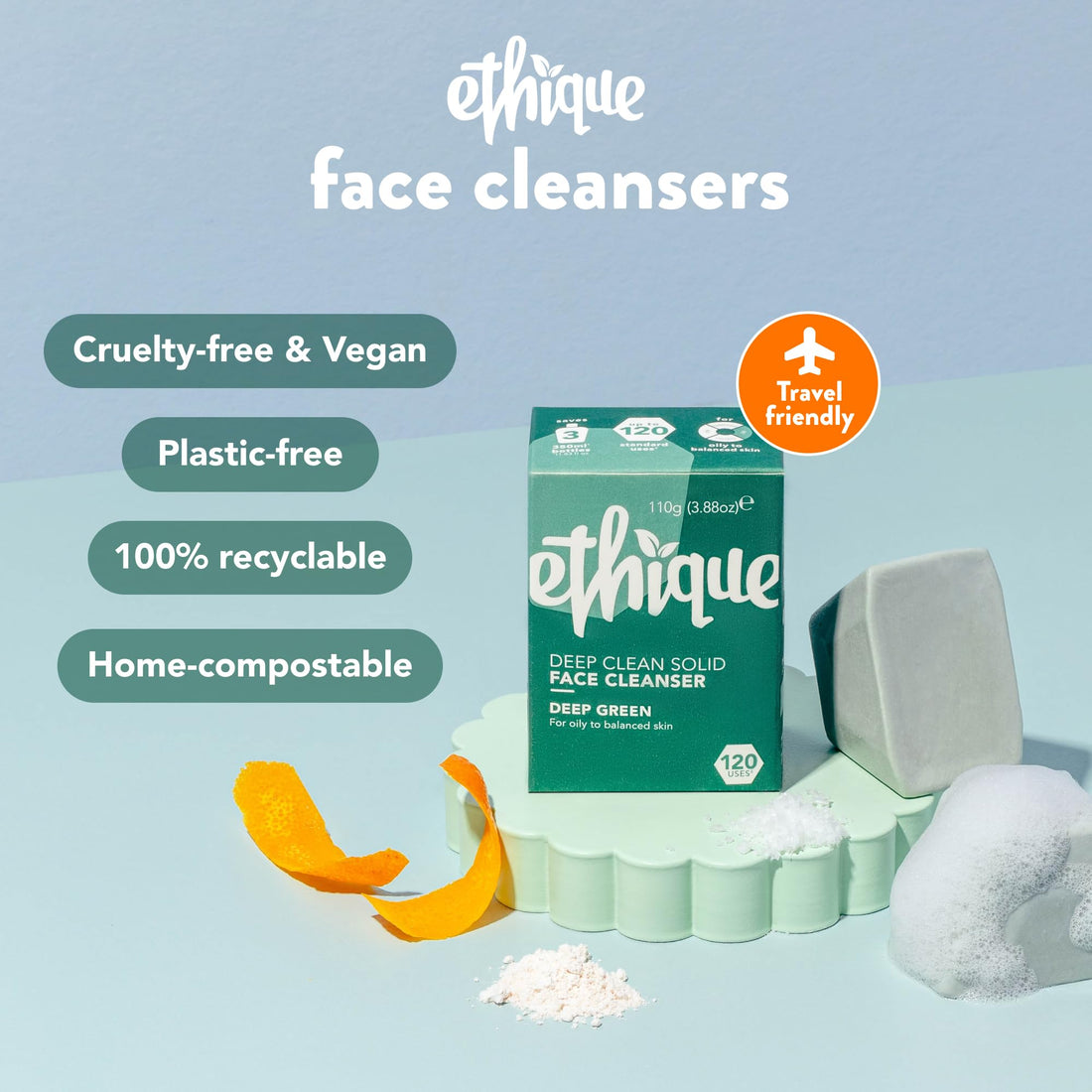 Ethique Facial Cleansing Bars Variation (Deep Green, 1 Pack)