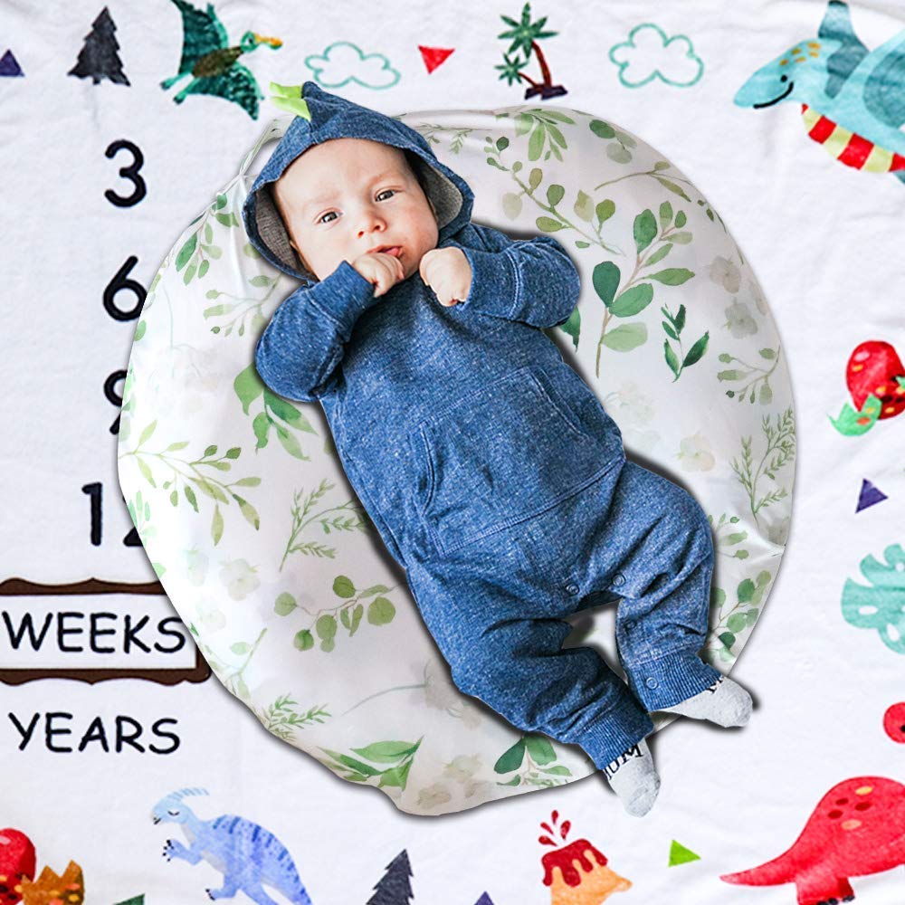 TANOFAR Green Leaf Lounger Cover for Newborn, Breathable & Reusable Removable Slipcover for Baby, Snugly Fit