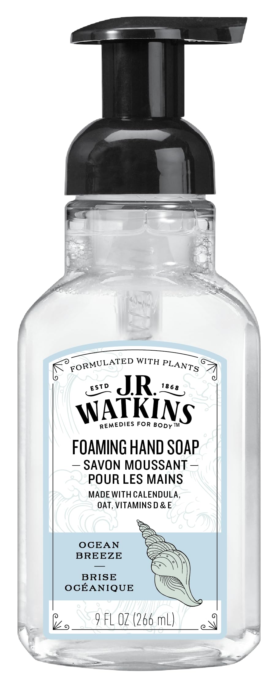 J.R. Watkins 20632 Foam Hand Soap, Ocean Breeze Scent, 9 Oz (Pack Of 6)