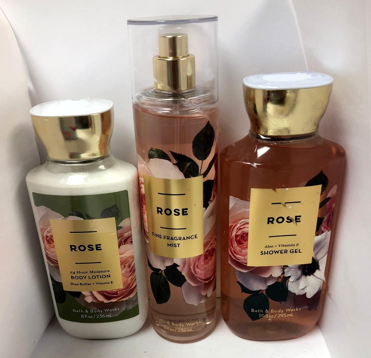 Bath and Body Works - Rose - Shower Gel, Body Lotion, & Fine Fragrance Mist Daily Trio Summer 2018