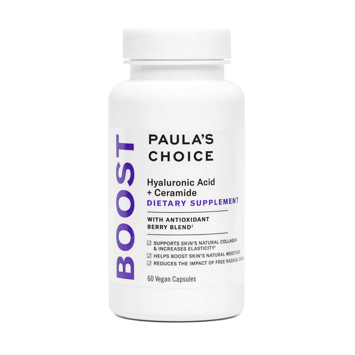 Paula's Choice Hyaluronic Acid + Ceramide Dietary Supplement, Collagen Support for Soft, Healthy + Radiant Skin, Gluten-Free + Soy-Free, 60 Vegan Capsules