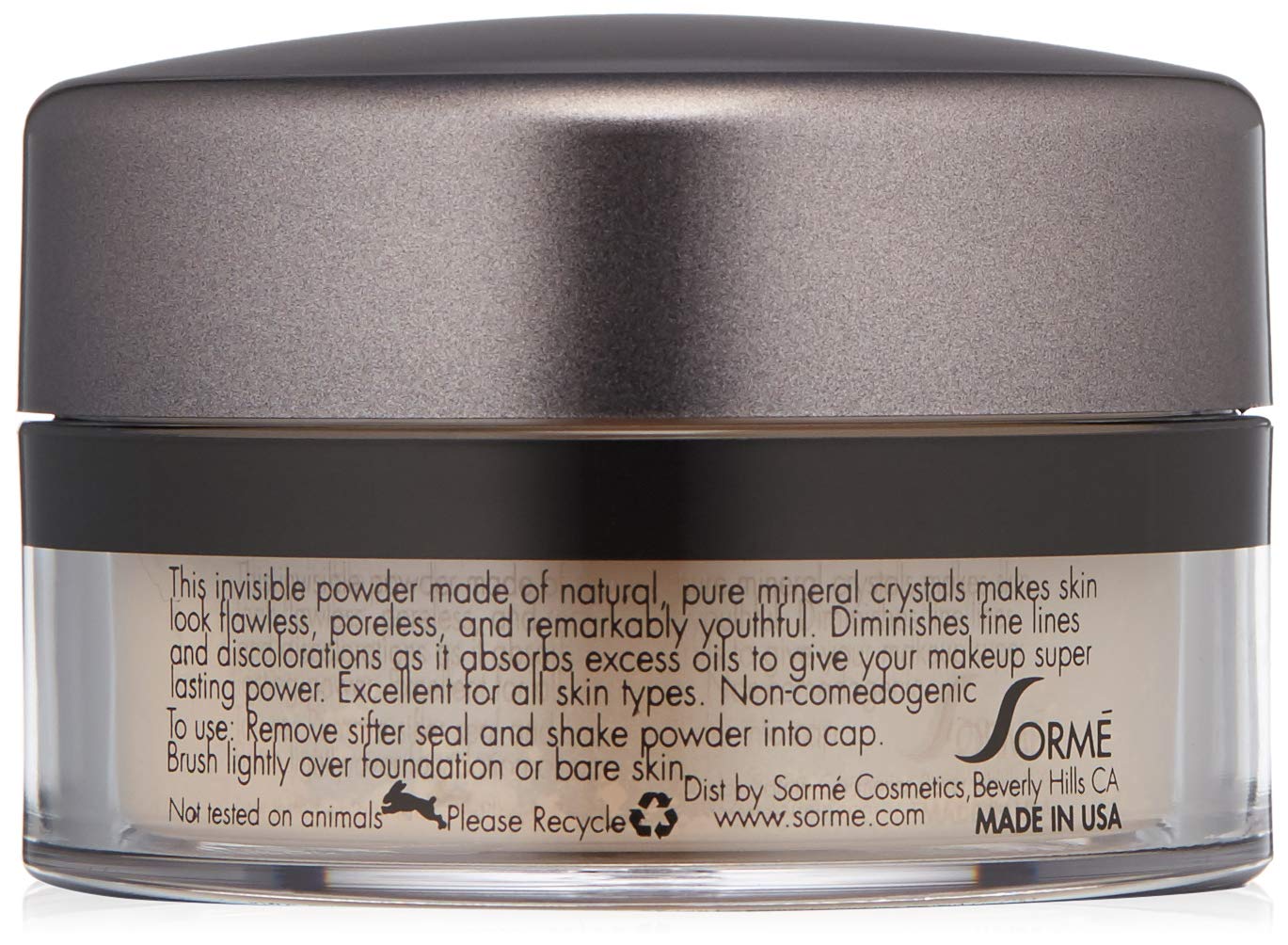 Sorme Cosmetics Mineral Secret Loose Powder, Medium, 0.53 Ounce