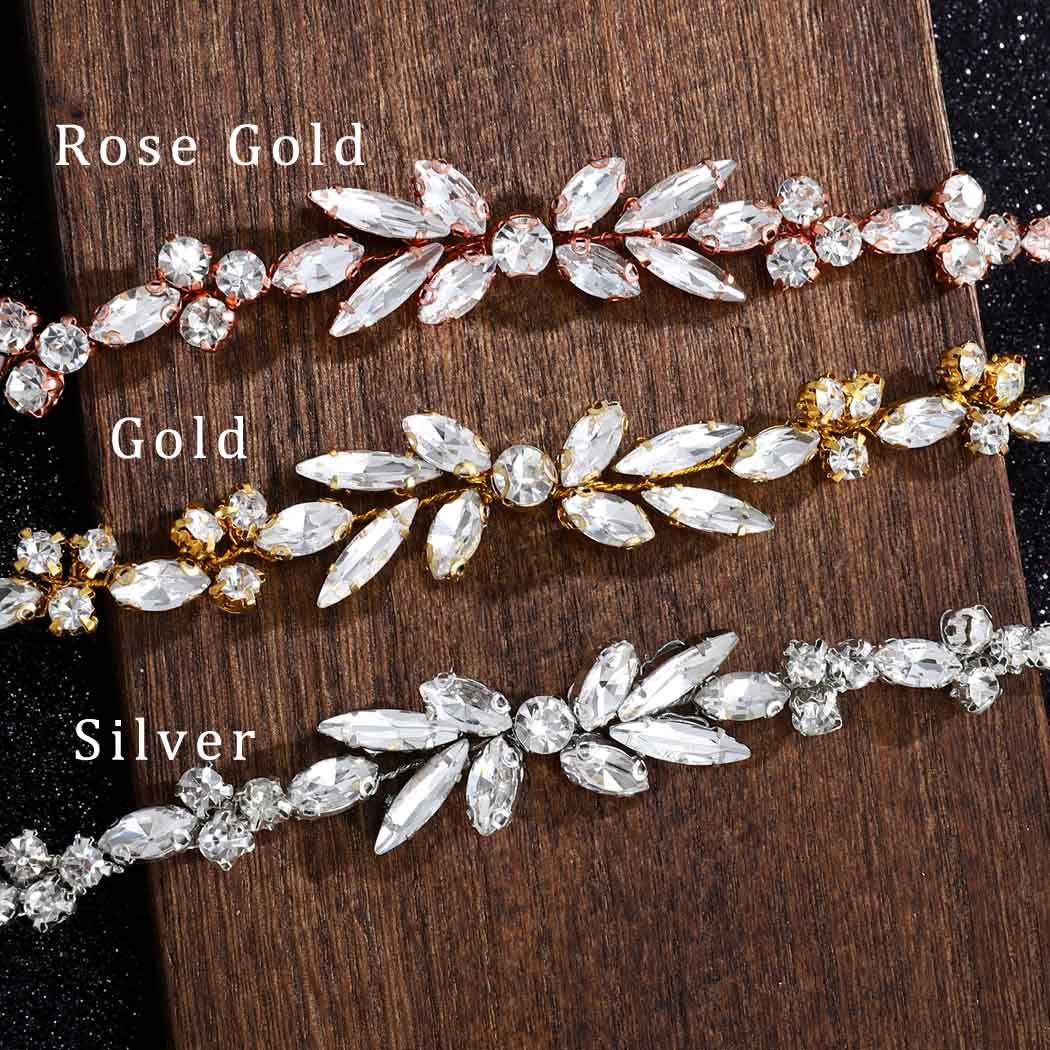 Unicra Unicra Wedding Crystal Hair Combs Wedding Bridal Hair Accessories for Brides and Bridesmaids (Gold)