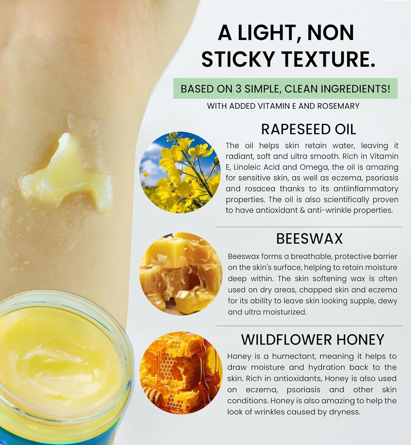 Beeseline Original - 100% Natural & Hypoallergenic Alternative to Petroleum Jelly - Lips, Hands, Baby, Makeup Remover and More (Glass Jar) (2 oz)