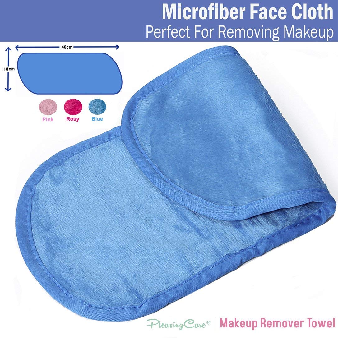 Makeup Remover Cloth Clean Towel, Reusable Facial Cleansing Towel - Chemical Free, Remove Makeup Instantly with Just Water - Money-Back Satisfaction Guaranty (1 Blue)
