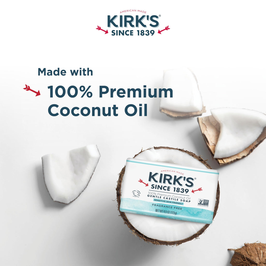 Kirks Soap Castile FragFree Orig 4 Oz (3 Pack)