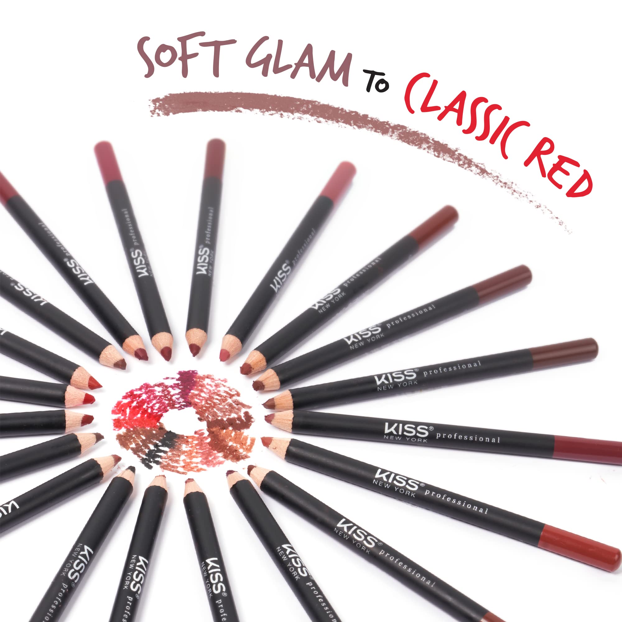 KISS NEW YORK Professional Slim Lip Pencil, Creamy Soft Lip Liner, Smooth Long-Lasting Rich Lip Color, Natural Lip Makeup, Water-Resistant Lip Crayon (Mauve)