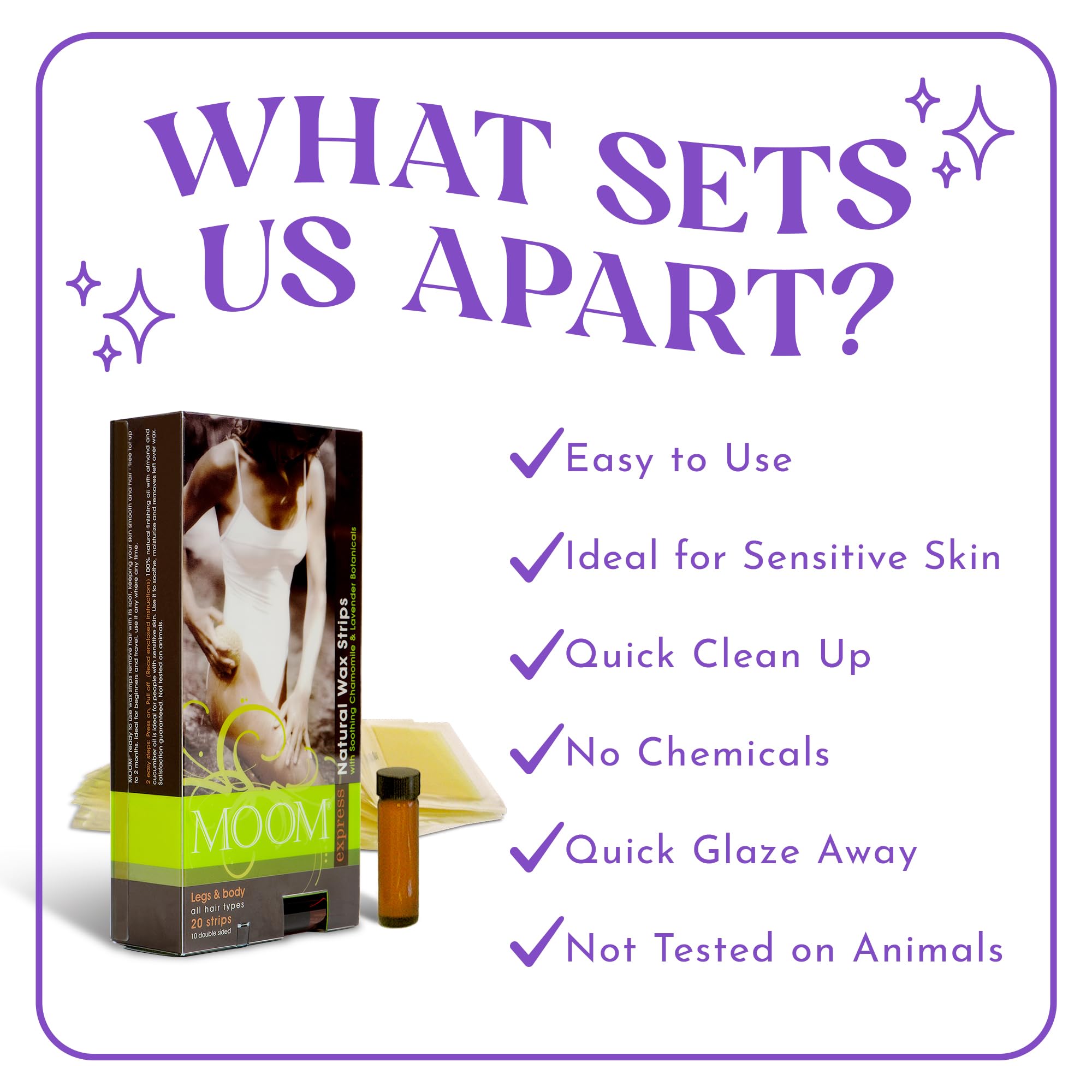 Moom Express Pre Waxed Strips for Legs & Body 20 strips (10 double sided)