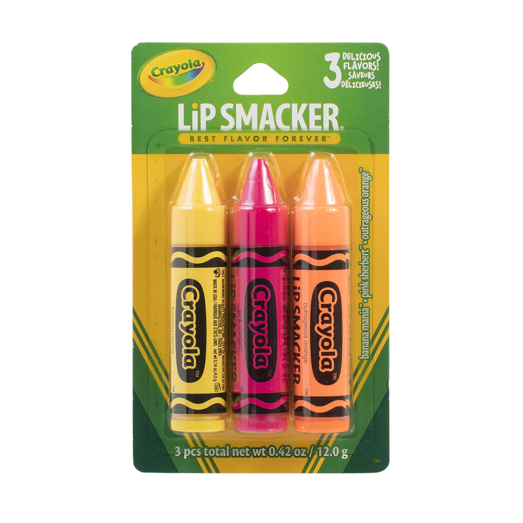 Lip Smacker Crayola Crayon Lip Balm Trio, Crayola