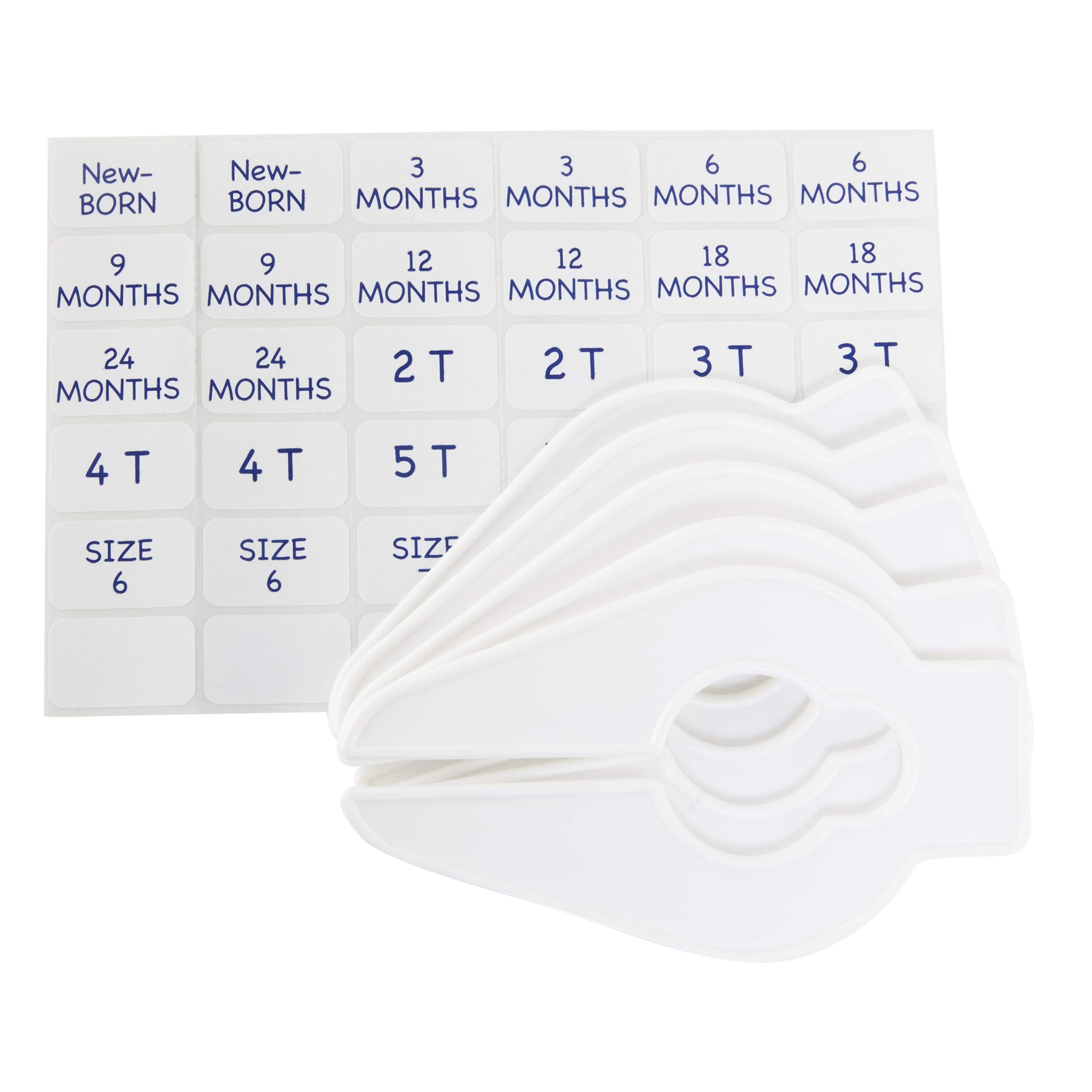 Baby Buddy Closet Organizers, Newborn Essential and Nursery Must Have to Easily Divide Baby Clothes from Newborn to Size 8, White, Set of 5