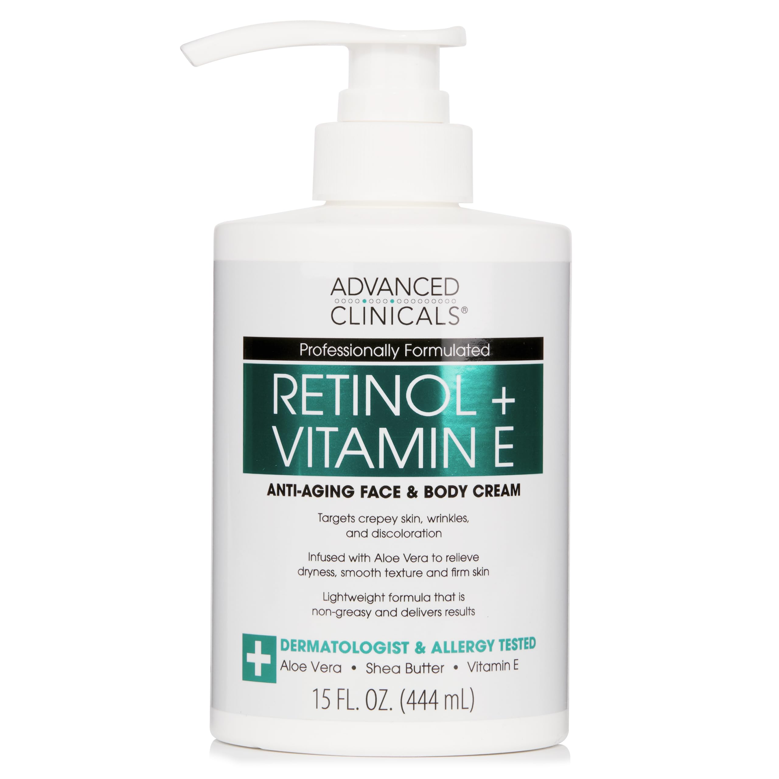 Advanced Clinicals Retinol Body Lotion, Firming & Anti-Aging Moisturizer for Crepey Skin, 15 Oz Retinol Face & Body Cream